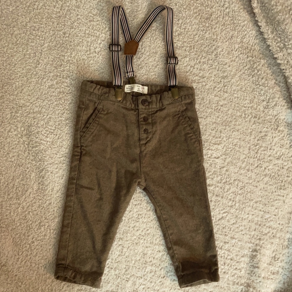 Zara Baby Boy Pants w/ Suspenders size 6-9 months